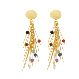 SE883 18K Gold Plated Earrings with Multi Stones