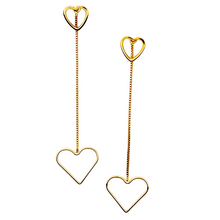 Load image into Gallery viewer, SE888 18K Gold Plated Earrings with hearts
