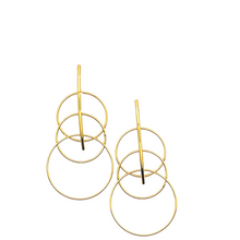 Load image into Gallery viewer, SE889 18K Gold Plated Triple Circles Earrings