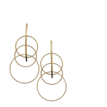 Load image into Gallery viewer, SE889 18K Gold Plated Triple Circles Earrings