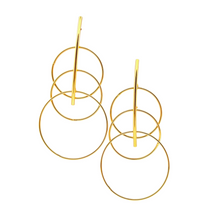 Load image into Gallery viewer, SE889 18K Gold Plated Triple Circles Earrings