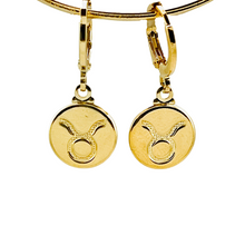 Load image into Gallery viewer, SE900D &quot;Taurus Zodiac&quot; 18K Gold Plated Huggie Hoop Earrings