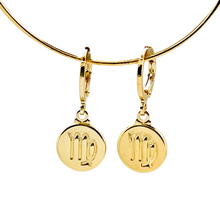 Load image into Gallery viewer, SE900H &quot;Virgo Zodiac&quot; 18K Gold Plated Huggie Hoop Earrings
