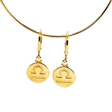 Load image into Gallery viewer, SE900I &quot;Libra Zodiac&quot; 18K Gold Plated Huggie Hoop Earrings