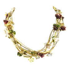 Load image into Gallery viewer, SN026PT Natural Fiber Necklace with Mixed Stones