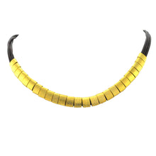 Load image into Gallery viewer, SN212 Brown Leather Necklace with Gold Plated Rings