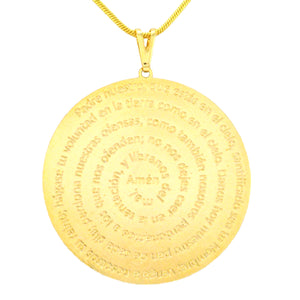 SN246LG Gold Chain with Spanish Prayer Inscribed (lg)