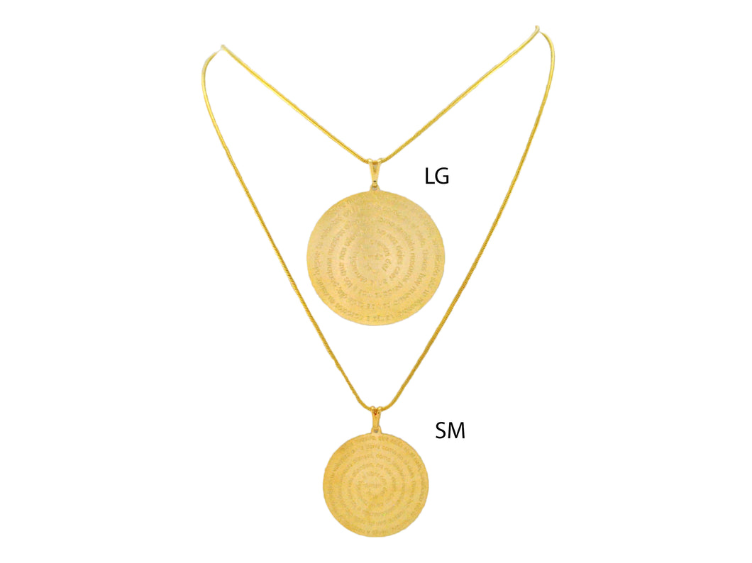 SN246LG Gold Chain with Spanish Prayer Inscribed (lg)