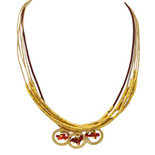 Load image into Gallery viewer, SN270CO Necklace with Leather, Gold, Natural Fiber