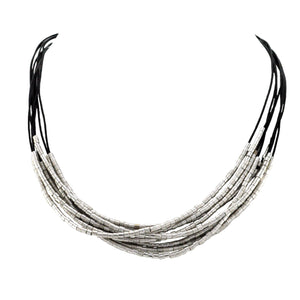 SN281R Leather Necklace with Silver