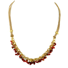 Load image into Gallery viewer, SN343CO Natural Fiber Necklace with red bamboo coral
