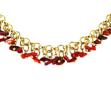 Load image into Gallery viewer, SN343CO Natural Fiber Necklace with red bamboo coral