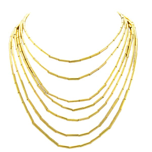 SN355 Necklace with 18k Gold Plated Tubes