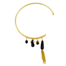 Load image into Gallery viewer, SN376ON Choker Length 3/4 necklace with Onyx
