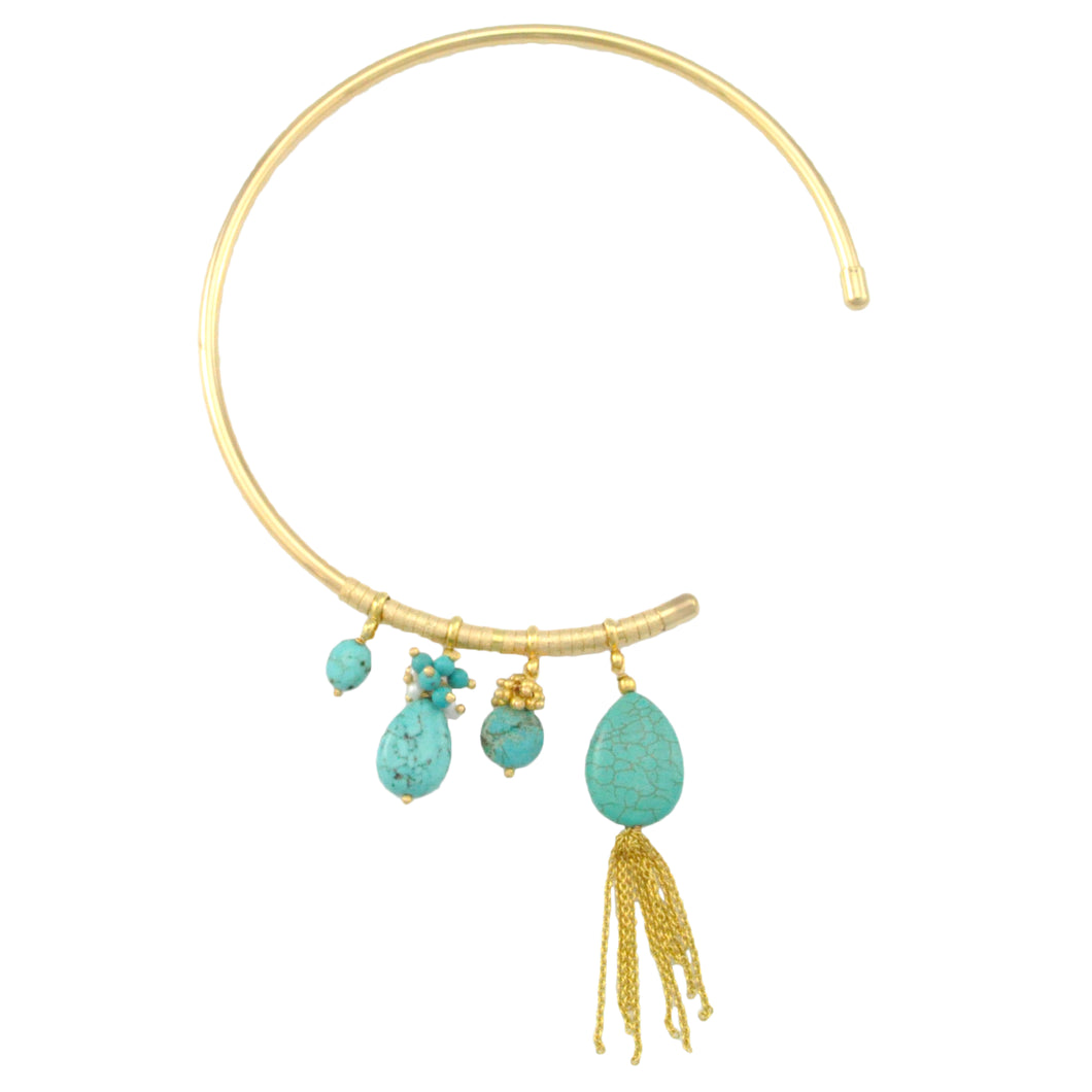 SN376TQ Choker Length 3/4 necklace with Turquoise