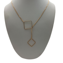 Load image into Gallery viewer, SN386 18KT Gold Plated Chain Necklace with 2 squares