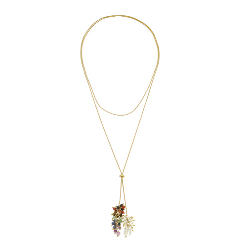 SN395MT 18K Gold plated Chain with 7 chakras pendent