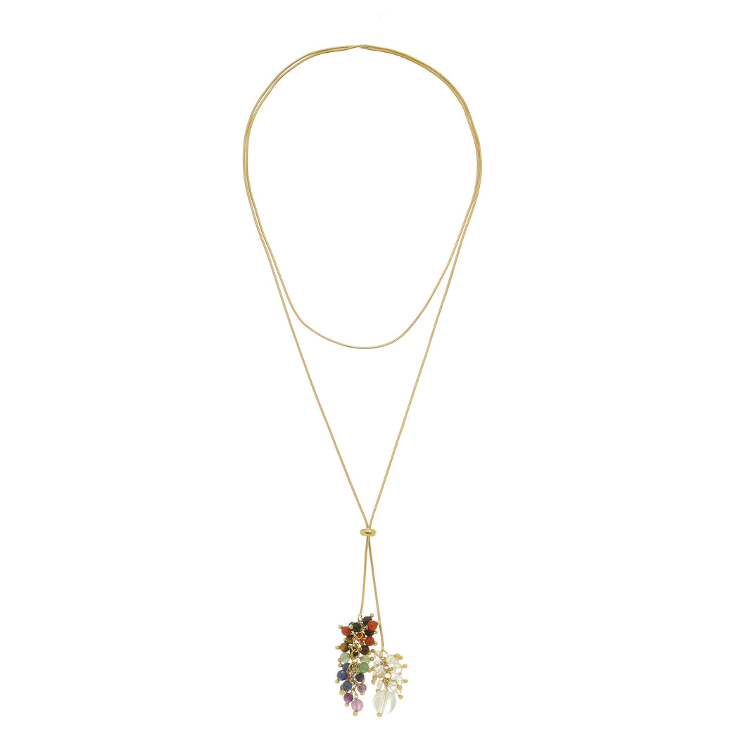 SN395MT 18K Gold plated Chain with 7 chakras pendent