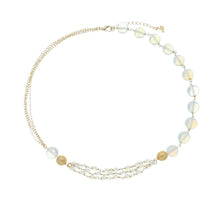 Load image into Gallery viewer, SN406MS Opal stone  Necklace with 18K Gold plated Chains