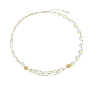 SN406MS Opal stone  Necklace with 18K Gold plated Chains