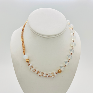 SN406MS Opal stone  Necklace with 18K Gold plated Chains