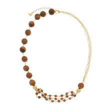 Load image into Gallery viewer, SN406ST Gold Sand Stone Necklace with 18K Gold Plated Chain