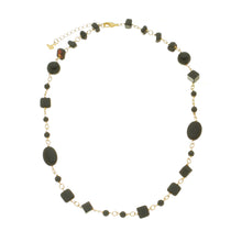 Load image into Gallery viewer, SN407ON 18K Gold Plated Necklace with Onyx stones