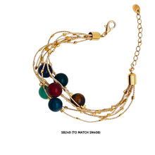 Load image into Gallery viewer, SN408 Natural Raffia Necklace with 7 Chakras Stones and 18K Gold Plated findings