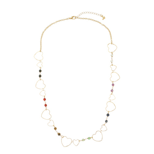 SN410 18K Gold Plated Heart Chain