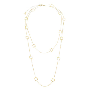 SN412A "Squares" 18K Gold Plated Chain