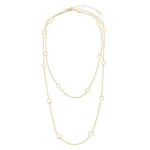 SN412B "Circles" 18K Gold Plated Necklace