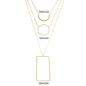 SN413A 16'' Half Circle 18 K Gold Plated Necklace