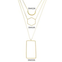 Load image into Gallery viewer, SN415A 21&#39;&#39; Large Rectangular 18K Gold Plated Necklace