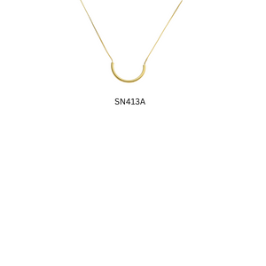 SN413A "Half Circle" 18 K Gold Plated Necklace