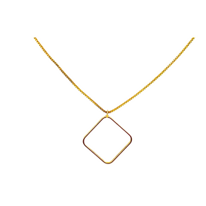 SN413C 18K Gold Plated "Square" Necklace