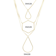 Load image into Gallery viewer, SN414B 18&#39;&#39; Large Trapezoid Geometric 18K Gold Plated Necklace