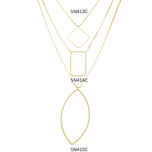 Load image into Gallery viewer, SN415C &quot;Oval Shape&quot; Geometric 18K Gold Plated Necklace