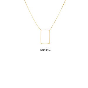 SN414C "Rectangular" Geometric 18K Gold Plated Necklace