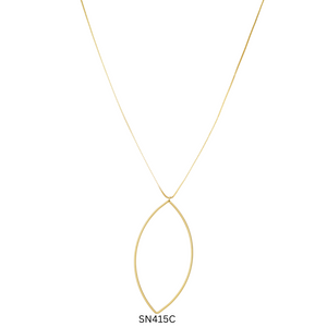 SN415C "Oval Shape" Geometric 18K Gold Plated Necklace