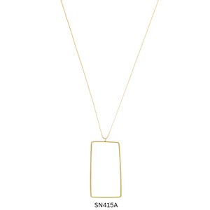 SN415A "Large Rectangular" 18K Gold Plated Necklace