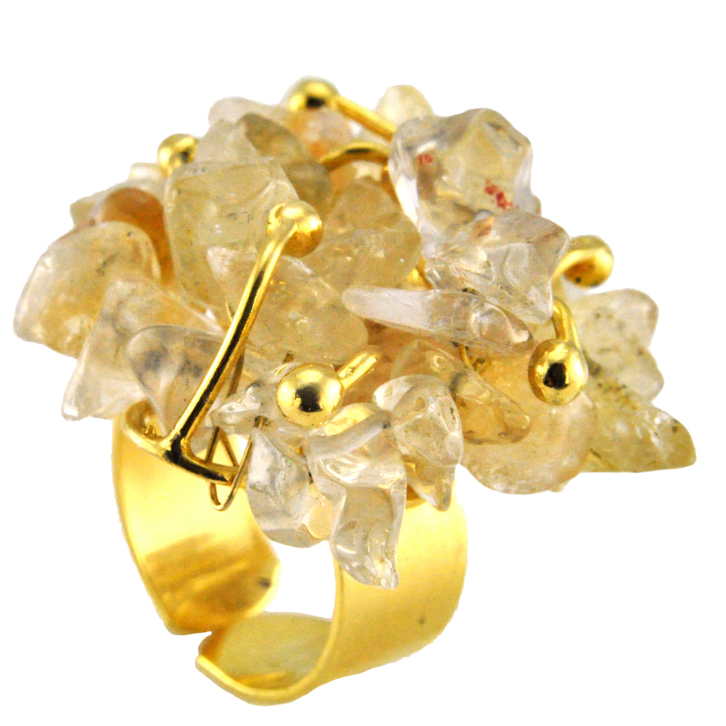 SR002CT 18k Gold Plated Ring with Citrine