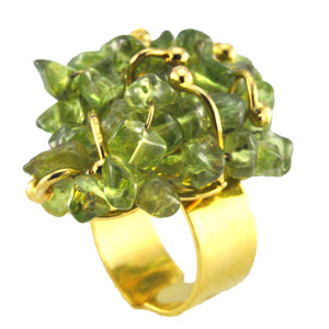 SR002PD 18k Gold Plated Ring with Peridot