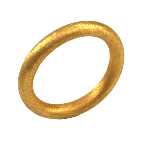 SR106B 18k Gold Plated Tubular Ring Brushed Finish