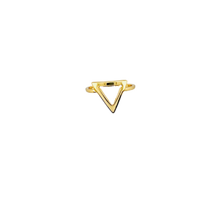 SR109 " Triangle" Geometric Design 18K Gold Plated Ring