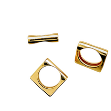 Load image into Gallery viewer, SR112 &quot;Flat Square&quot; 18K Gold Plated ring