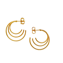 Load image into Gallery viewer, SE859 &quot;triple shinny&quot; loop Earrings