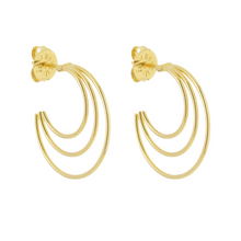 Load image into Gallery viewer, SE859 &quot;triple shinny&quot; loop Earrings