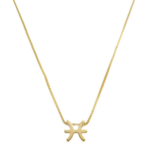 SN400 B "Pisces Zodiac " 18K Gold Plated Necklace