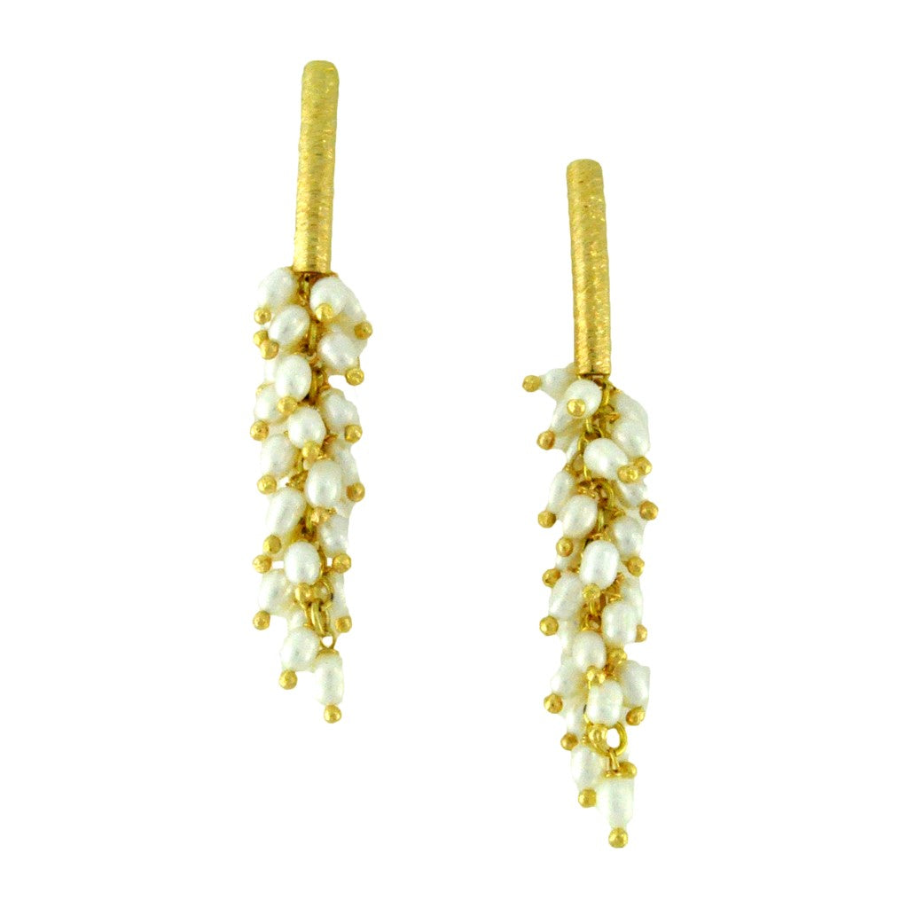 SE085FP 18k Gold Plated Earrings with Fresh Water Pearls