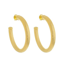 Load image into Gallery viewer, SE759BMD 18k Gold Plated Hoops